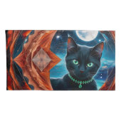 Mystical Black Cat Celestial Mandala Kissenbezug (Rückseite-Rechts)