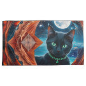 Mystical Black Cat Celestial Mandala Kissenbezug (Vorderseite-Rechts)