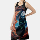 Mystical Black Cat Celestial Mandala Schürze (InSitu)
