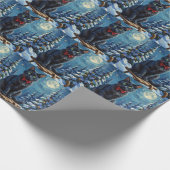 Mystical Black Cat Enchanted Winter Sled Christmas Geschenkpapier (Ecke)