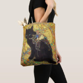 Mystical Black Cat in Golden Nihonga Tasche (Von Nahem)