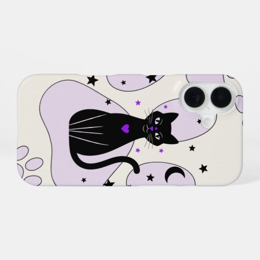 Mystical Black Cat iPhone Case - Hexliches Geschen iPhone 16 Hülle (Rückseite (Horizontal))