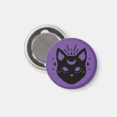 Mystical Black Cat Magnet (Vorderseite/Rückseite)