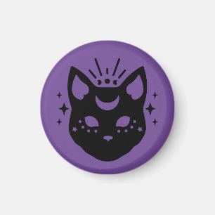 Mystical Black Cat Magnet