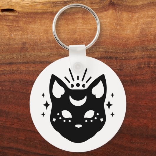 Mystical Black Cat Schlüsselanhänger (Rückseite)