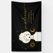 Mystical Black Gold Celestial Sun Wedding Banner (Vertikal)