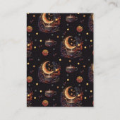 Mystical Black Gold Celestial Wedding qr Code Begleitkarte (Rückseite)