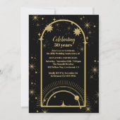 Mystical Black Gold Celestis Hochzeitstag Einladung (Vorderseite)