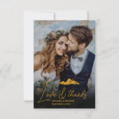 Mystical Black Gold Celestis Stars Wedding Dankeskarte (Vorderseite)