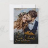 Mystical Black Gold Celestis Stars Wedding Dankeskarte (Vorderseite)