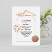 Mystical Black Gold Celestis Stars Wedding Foil I Folieneinladung (Stehend vorne)