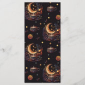 Mystical Black Gold Celestis Stars Wedding Menükarte (Rückseite)