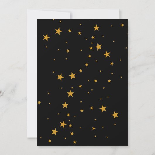 Mystical Black Gold Celestis Stars Wedding Save The Date (Rückseite)
