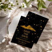 Mystical Black Gold Celestis Stars Wedding Save The Date