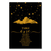 Mystical Black Gold Celestis Stars Wedding Tischnummer (Vorderseite)