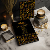 Mystical Black Gold Clouds Moon Engagement Einladung