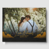 Mystical Black Gold Clouds Moon Wedding Gästebuch (Vorderseite)