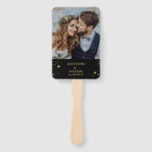 Mystical Black Gold Stars Wedding Details Fächer (Vorderseite)