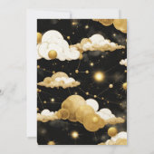 Mystical Black Gold Sun Moon Celestiding Wedding Einladung (Rückseite)