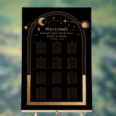 Mystical Black Gold Sun Moon Stars Hochzeit Acrylschild (Neutral)