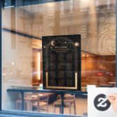 Mystical Black Gold Sun Moon Stars Hochzeit Fensteraufkleber (Café-Fenster)