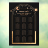 Mystical Black Gold Sun Moon Stars Hochzeit Fensteraufkleber (Blatt 3)