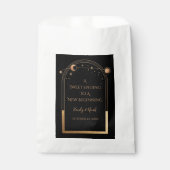 Mystical Black Gold Sun Moon Stars Hochzeit Geschenktütchen (Vorderseite)