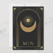 Mystical Black Gold Tarot Card Arch Wedite Einladung (Rückseite)