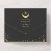 Mystical Black Gold Tarot Card Hochzeit All In One Einladung (Rückseite)