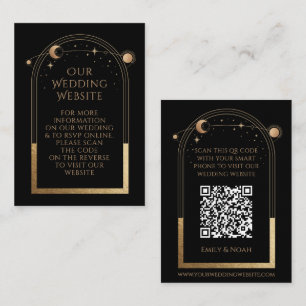 Mystical Black Gold Wedding Website UAWG QR Code Begleitkarte