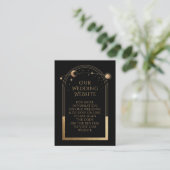 Mystical Black Gold Wedding Website UAWG QR Code Begleitkarte (Stehend Vorderseite)