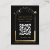 Mystical Black Gold Wedding Website UAWG QR Code Begleitkarte (Rückseite)