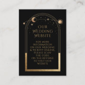 Mystical Black Gold Wedding Website UAWG QR Code Begleitkarte (Vorderseite)
