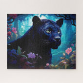 Mystical Black Panther Nature Themed Fantasy Puzzle (Horizontal)