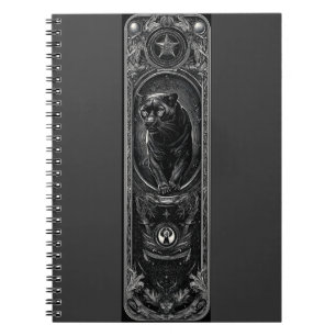 Mystical Black Panther Tarot Card - Dunkle Fantasi Notizblock