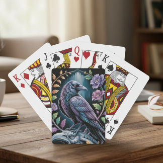 Mystical Black Raven Art Spielkarten