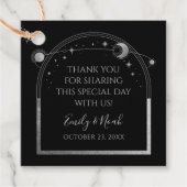 Mystical Black Silver Sun Moon Stars Hochzeit Geschenkanhänger (Vorderseite)