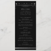 Mystical Black SIlver Sun Moon Stars Hochzeit Programm (Vorderseite)