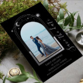 Mystical Black Silver Sun Moon Stars Hochzeit Save The Date