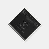 Mystical Black Silver Sun Moon Stars Hochzeit Serviette (Ecke)