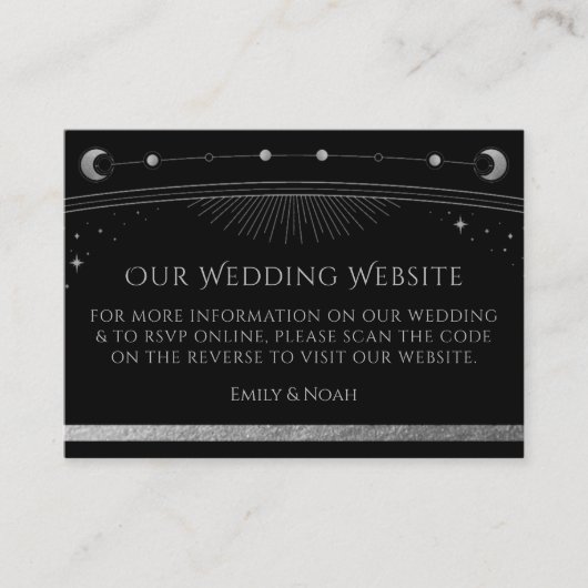 Mystical Black Wedding Website UAWG QR Code Begleitkarte (Vorderseite)