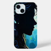 Mystical Bloom Silhouette Telefoncase Case-Mate iPhone Hülle (Rückseite)