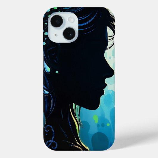 Mystical Bloom Silhouette Telefoncase Case-Mate iPhone Hülle (Rückseite)