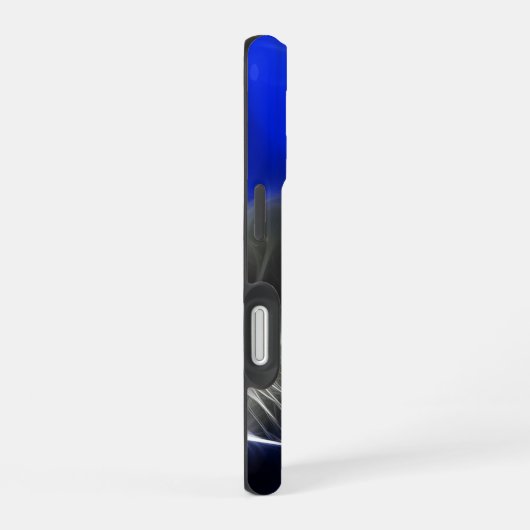 Mystical Blue Abstrakt Glows Cat iPhone 16 Hülle (Rechte Seite)