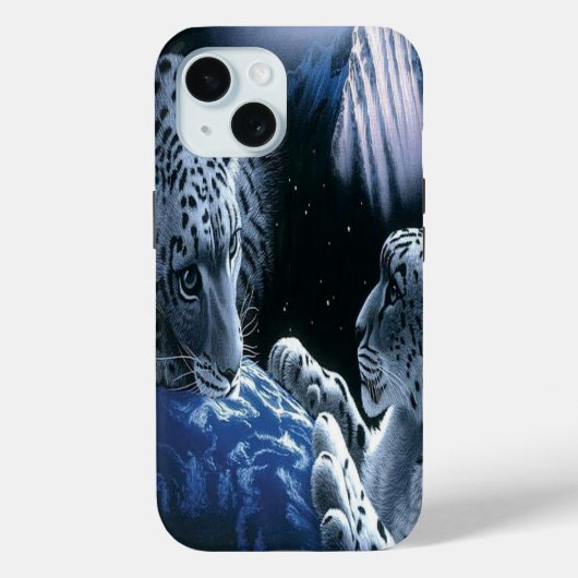Mystical Blue Cosmic Snow Leopard Case-Mate iPhone Hülle (Rückseite)