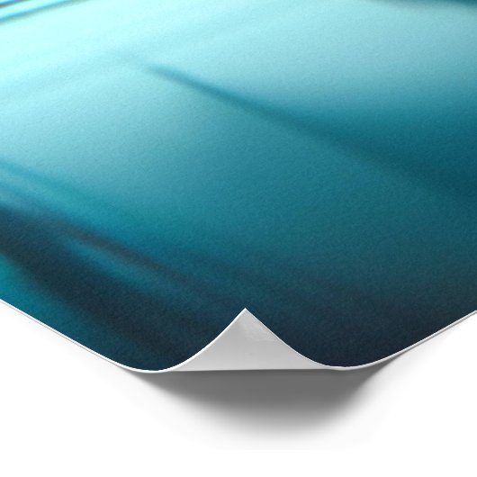 Mystical Blue Dragon betrachtet Reflektion in Wass Poster (Ecke)