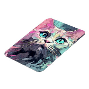 Mystical Blue Eyes Kitten   Niedliche Katze Magnet