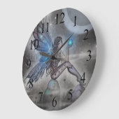 Mystical Blue Faiasy Fantasy Art Große Wanduhr (Winkel)