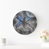 Mystical Blue Faiasy Fantasy Art Große Wanduhr (Zuhause)