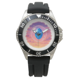 Mystical Blue Gem Sunset – Spiritual Watch Design Armbanduhr